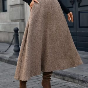 a line midi skirt brown s