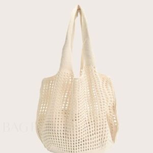 bagforlove crocheted hollow out tote khaki one size