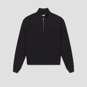 idris quarter zip in black xs black