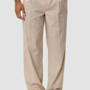 les deux reece pleated slub suit pants sand