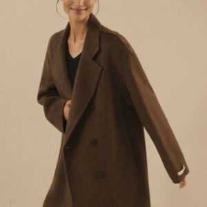 loose mid length slouchy korean wool overcoat grey m