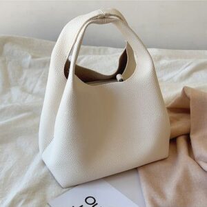 soft leather bucket shoulder bag