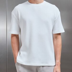 waffle relaxed t shirt in white