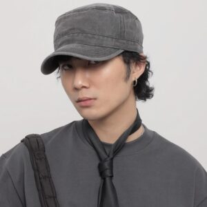 washed cotton cadet cap