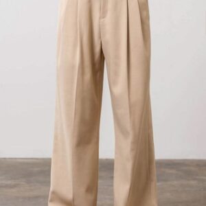 wide leg pleated dress pants xs beige
