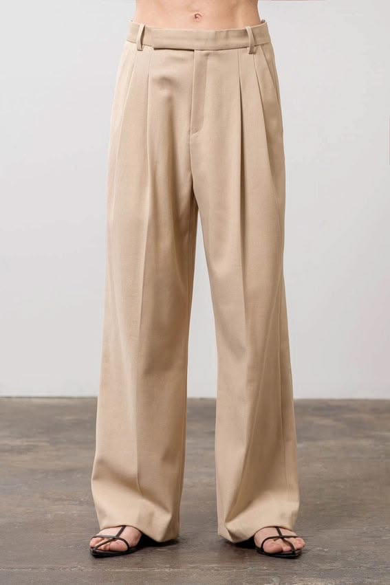 wide leg pleated dress pants xs beige wide leg pleated dress pants xs beige